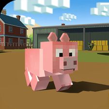 Взломанная Blocky Pig Simulator 3D на Андроид - Взлом все открыто