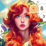  Girls Paint by Number Coloring   -   