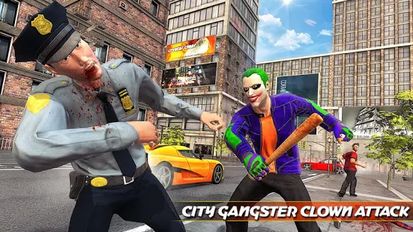 Взломанная City Gangster Clown Attack 3D на Андроид - Взлом все открыто