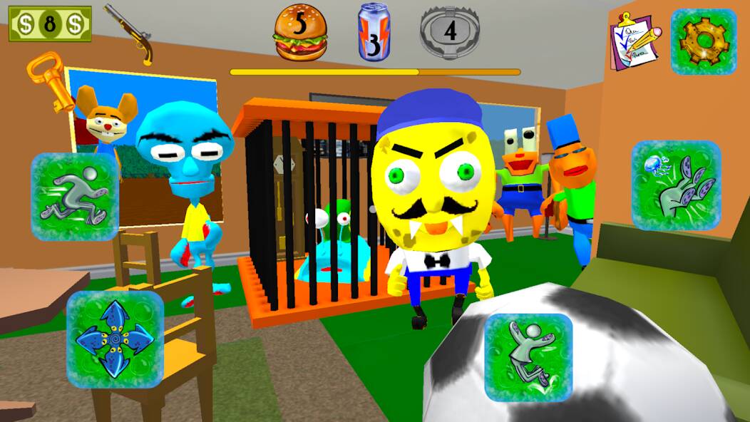 Взломанная Sponge Neighbor Escape 3D на Андроид - Взлом все открыто