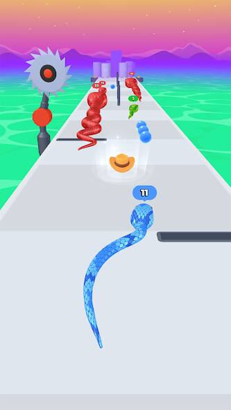 Взломанная Snake Run Race: Змейка-бегалка на Андроид - Взлом много денег