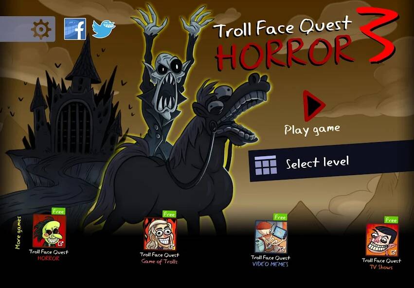 Взломанная Troll Face Quest: Horror 3 на Андроид - Взлом много денег