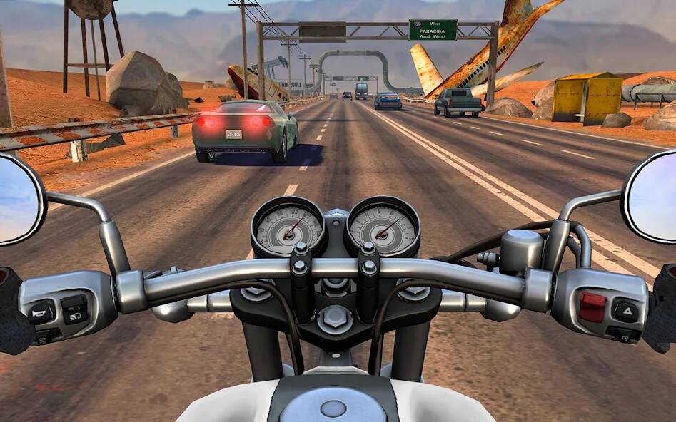 Взломанная Moto Rider GO: Highway Traffic на Андроид - Взлом на деньги