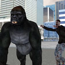 Взломанная Real Gorilla vs Zombies - City на Андроид - Взлом много денег