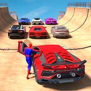 Взломанная Superhero Car: Mega Ramp Games на Андроид - Взлом все открыто