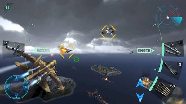 Взломанная Воздушные битвы 3D на Андроид - Взлом все открыто