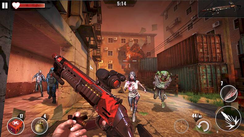 Взломанная Zombie Hunter: Offline Games на Андроид - Взлом много денег