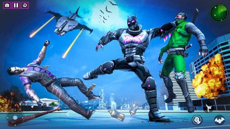 Взломанная Bat Hero Man Game : Robot Game на Андроид - Взлом все открыто