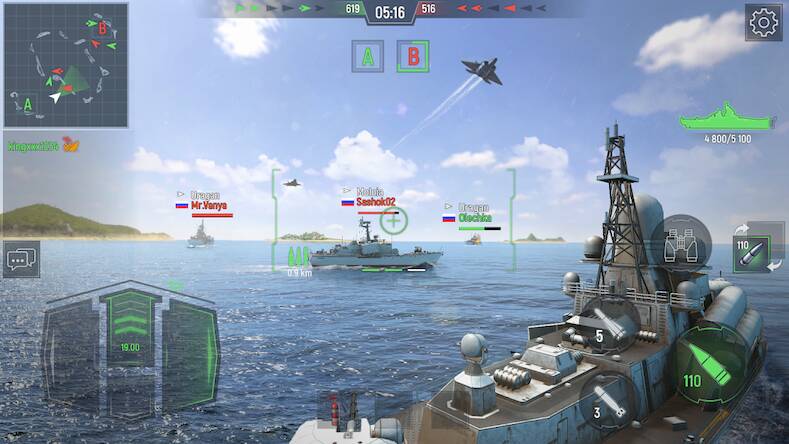Взломанная Force of Warships: Корабли PvP на Андроид - Взлом много денег