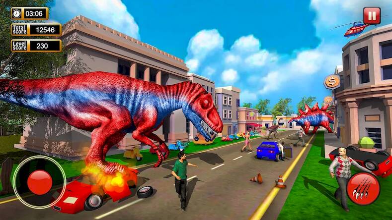 Взломанная Динозавр Игра Город Буйство на Андроид - Взлом на деньги