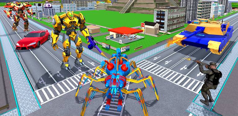 Взломанная Spider Robots Transformer 3D на Андроид - Взлом много денег