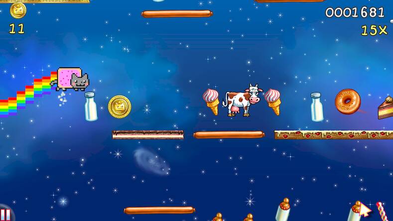 Взломанная Nyan Cat: Lost In Space на Андроид - Взлом много денег