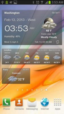 Android Weather & Clock Widget на Андроид - Простенький виджет погоды от Google